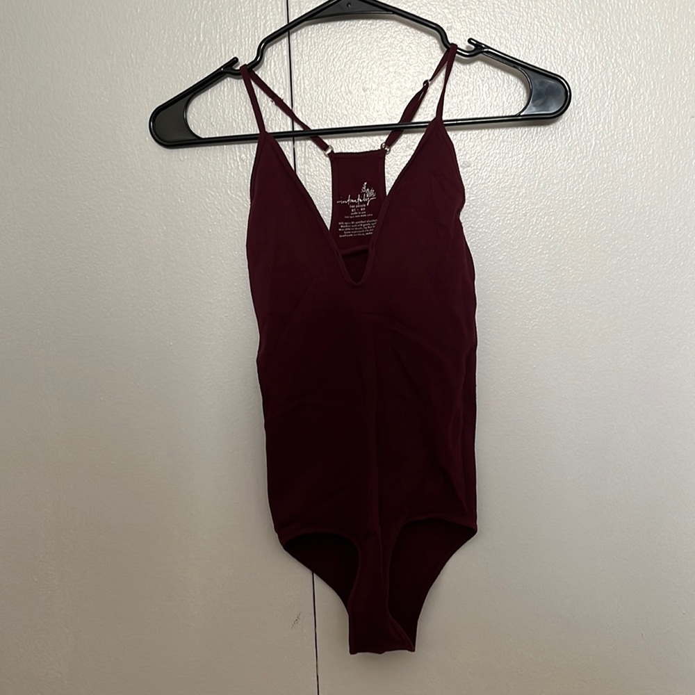 Intimately Free People maroon bodysuit
